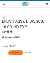 Tennant Brush Assy Disk SCB 16.0D HD PYP 1246598