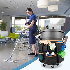Trash Can Caddy Bag Fit 32-55 Gallon Garbage Bin, Cleaning Caddy Bag with Adj…