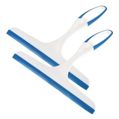 2Pcs Shower Squeegee Glass Wiper with Hanging Hole 210mm Blue