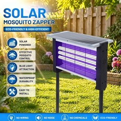 4500V Electric Solar Bug Zapper Outdoor Mosquito Zapper Waterproof Fly Trap US ✨