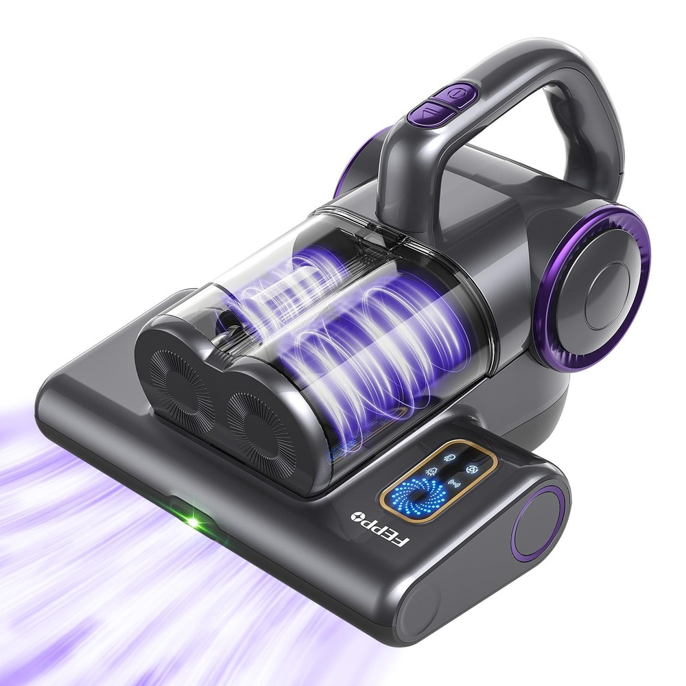 FEPPO Mattress Vacuum Cleaner, 16Kpa Bed Cleaner with Violetgrey