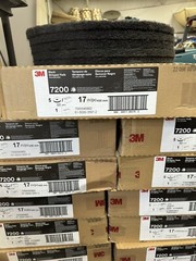3M 17″ Black Stripping Pads 7200 Full Case Floor Stripper 5 inBox 61-5000-3591-2