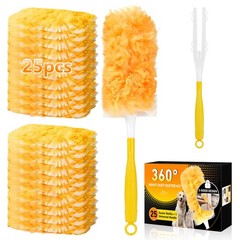 360° Duster Refills Kit for Swiffer Duster, 25 Pack & Short Handle – 25