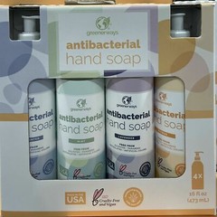 Greenerways Hand Soap Citrus Lavender, Mint & Unscented 16 Fl Oz 4-Pack USA Made