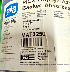 NOS PIG Mat3250 SORBENT PAD MEDIUMWEIGHT 32 In X 50 Ft Blue, Polyester💦FS💦