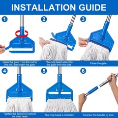 KeFanta Commercial Mop 60 inch Heavy Duty Industrial Wet Mops with Long Handl…