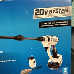 HART 20V Cordless 400 PSI Pressure Washer Power Cleaner (Tool only), NEW