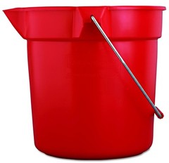 14 qt quart Heavy Duty RED PLASTIC BUCKET rOund Pail w/ pour spout RUBBERMAID