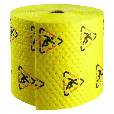 Brady Ch15p Sorbent Roll, 20 Gal, 15 In X 300 Ft, Harsh Chemicals, Black, Red,