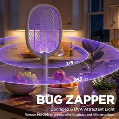 (2 Pack)Fly Bug Zapper Racket, Swatter Electric,USB-C Rechargeable Electric Fly