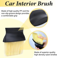 Interior Detailing Brush for Dashboard, Air Conditioner Vents, L Color: Yellow