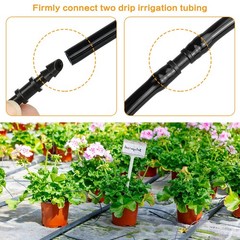 JAYEE 100 Pack Drip Irrigation 1/4′ Barbed 100P-Coupling, D 100P- Couplings