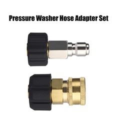 M MINGLE Pressure Washer Hose Adapter Set, M22 to 3/8 Quick Connect, Black