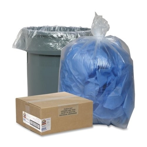 Genuine Joe GJO01014 Clear Trash Can Liners 60 Gal 58×38 0.80 Mil