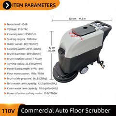 110V Corded Commercial Floor Scrubber Washing Brushing Drying for Hotels & Malls