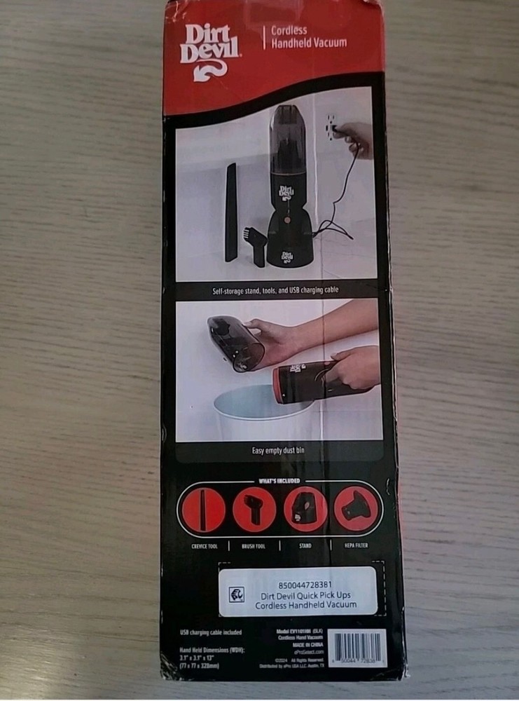Dirt Devil Cordless Handheld Vacuum Cleaner with Pet Hair Tools, Model EV1101HH