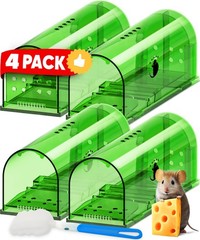 Motel Mouse Humane No Kill Live Catch and Release Traps, 4 Pack – Green