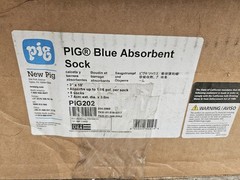 Pack of 8 Pig PIG202 Blue Absorbent Sock 3″ x 10′ Socks Spill Control