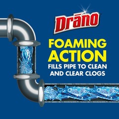 Drano Dual-Force Foamer Clog Remover, Commercial Line, 17 Fl Oz (Pack of 1)