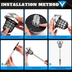 Solar Mosquito Zapper 2PK – Waterproof, Outdoor Lamp, Yard/Garden