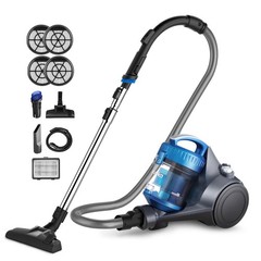 Eureka Bagless Canister Vacuum Cleaner, Lightweight Bagless, W/ Filter, Blue