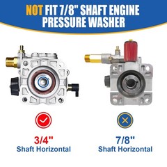 TOOLCY Upgraded Integrated Pressure Washer Pump, 3/4″ Integrated, Silver