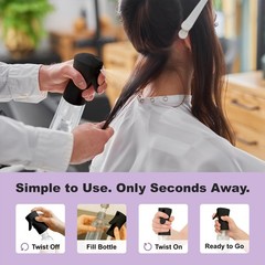 2 Pack Spray Bottles for Hair – Continuous Water Mister 10.1 oz, Ebony