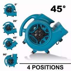 XPOWER X-400A 1/4 HP 1600 CFM 3 Speed Air Mover Carpet Dryer Floor Fan Blower