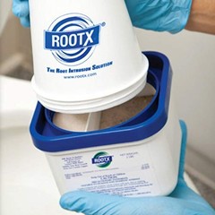 ROOTX – 2LB. JAR with Funnel/APPLICATOR Foaming Root Control for Sewer White