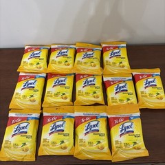 13 New Lysol To Go Disinfecting Wipes Lemon Lime Scent, 15 Count Each (2.5 oz)