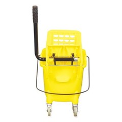 Impact Side-Press Wringer and Plastic Bucket Combo, 12 to 32 oz, Yellow
