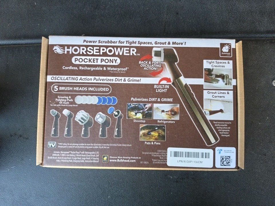 Bulbhead Horsepower Pocket Pony Cordless Waterproof Oscillating Power Scrubber