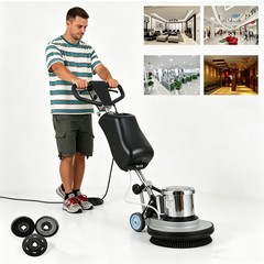 17″ Heavy-duty Commercial Floor Scrubber 1100W 175RPM Floor Machine w/3 Brushes