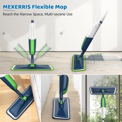 Spray Wet Mops for Hardwood Floor Green Mop with 5 Pads,