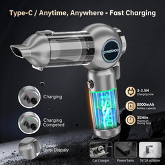 Brushless Handheld Car Vacuum （Equipped with a one-Touch Window Silver Gray