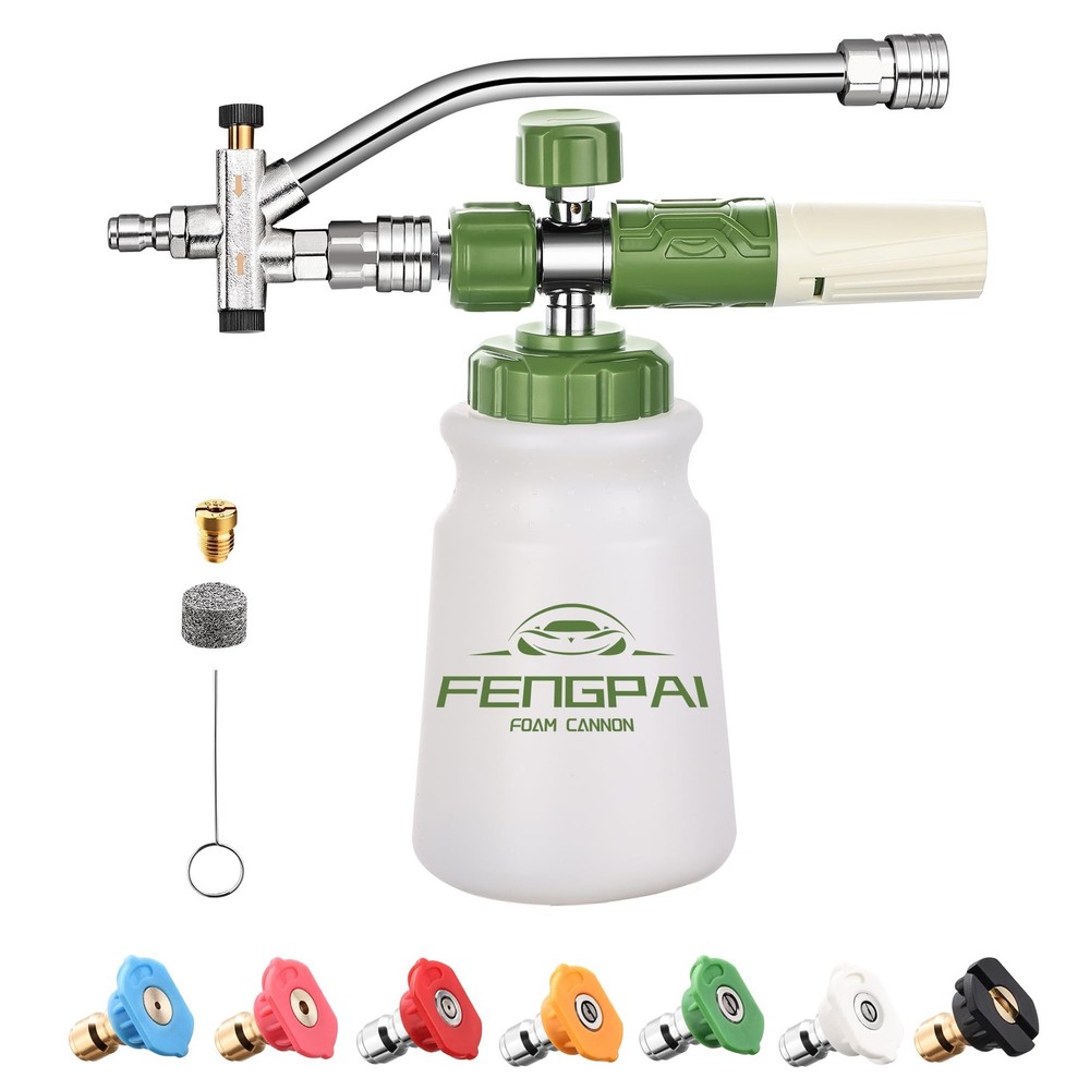 FENG PAI Pressure Washer Foam Cannon with 1 Liter, White