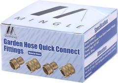 M MINGLE Garden Hose Quick Connect Fitting, Brass