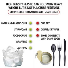 Aluf Plastics Scr-404816C 45 Gallon Clear Trash Bags 250 Count – 39 X 46 – 16