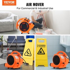 VEVOR Floor Blower Fan Air Mover 1000 CFM 3-Speed 1/4 HP Floor Carpet Dryer