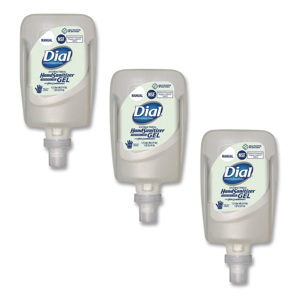 Dial Professional 16706 1.2L Gel Hand Sanitizer Refill – Fragrance-Free 3/CT New