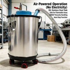 30L Pneumatic Industrial Wet Dry Vacuum Cleaner Iron Chip & Oil Suction Machine