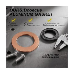 15 PCS Dcoecue Oil Drain Plug Gasket Washer, M14 Copper Crush Washers, Compat…