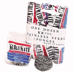 Kurly Kate 300 Stainless Steel Scrubbers – Medium/Steel Gray (12/Carton) New