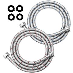 6Ft Stainless Steel Washing Machine Hose by Puxyblue for All Washers – 2 Pack…