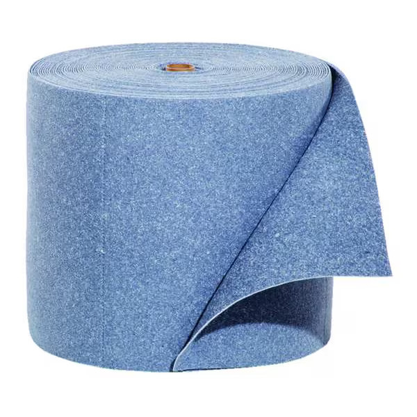 Pig Sorbent Roll, 20 gal, 15 in x 150 ft, , Blue, Fibers BLU105 Pig BLU105 15 in