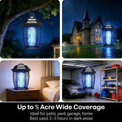 Amoszap 20W 4200V Electric Bug Zapper Ipx4 Waterproof Mosquito Zapper Indoor