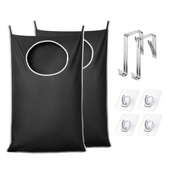 KEEPJOY XL 2-Pack Door Hanging Laundry Hamper, Size 36.5X22.5 XL, Black-2Pack