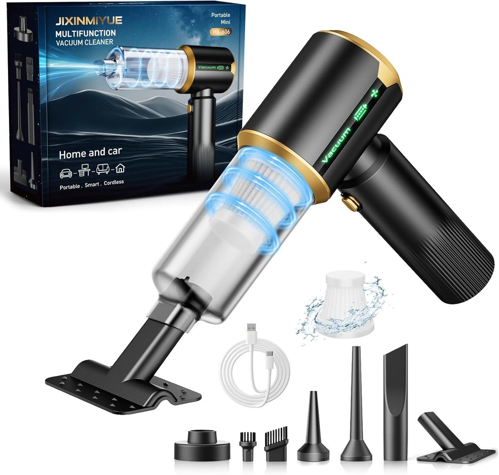 Cordless Car Vacuum Cleaner: Handheld Vacuum with 16000Pa Strong Suction, Brushl