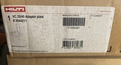 Hilti VC 20/40 Adapter Plate #2044211 Dust Extractor Mount NEW – Made In Germany