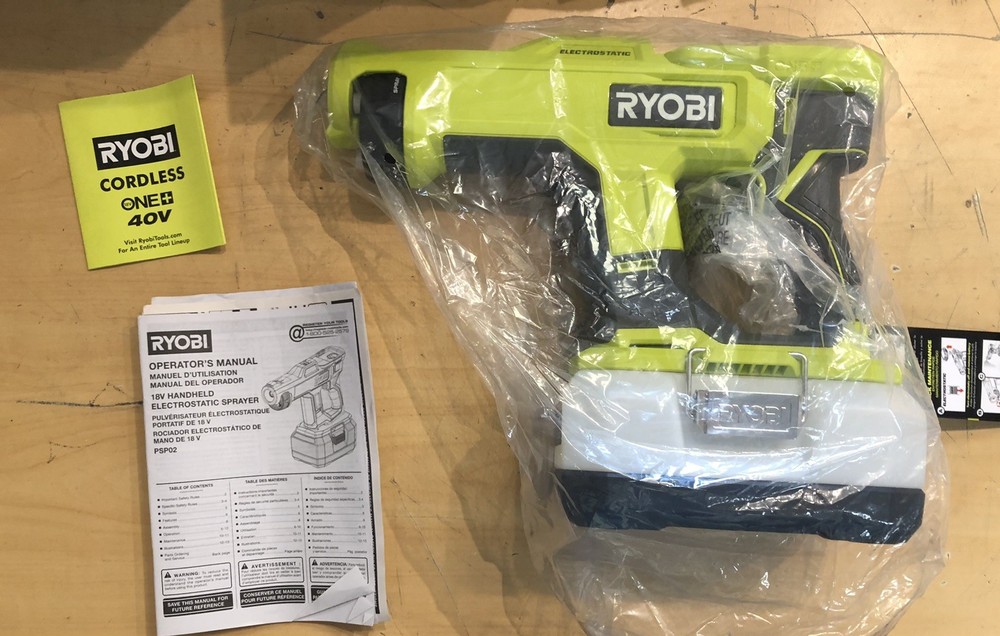 New No Box Ryobi PSP02 Cordless Handheld Electrostatic Sprayer